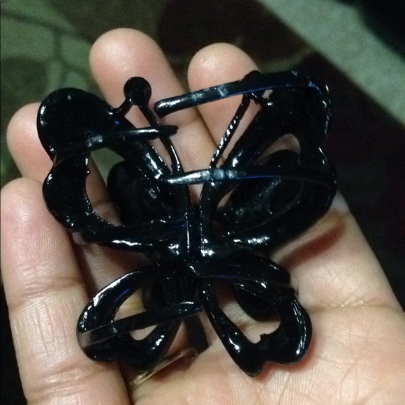 Pink stones butterfly metal clip - Picture 2 of 4